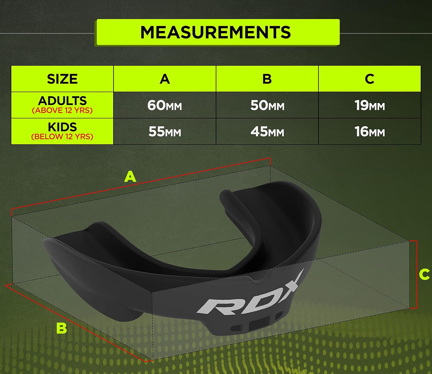 RDX Mouth Guard - Adult Gum Shield for Boxing, MMA, Kickboxing & More | Durable Jaw Protector with Case