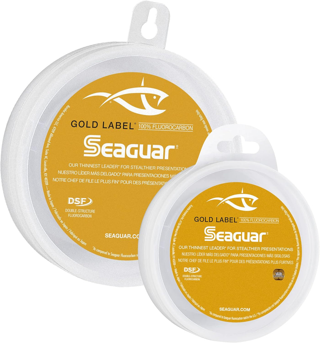 Seaguar Gold Label Fluorocarbon Fishing Leader Line - 100% Clear for Fresh & Saltwater | Multiple Sizes Available
