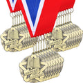 Quelay 30 Pcs Award Medals - 2 Inch Metal Trophies with Neck Ribbons for Tournaments & Competitions
