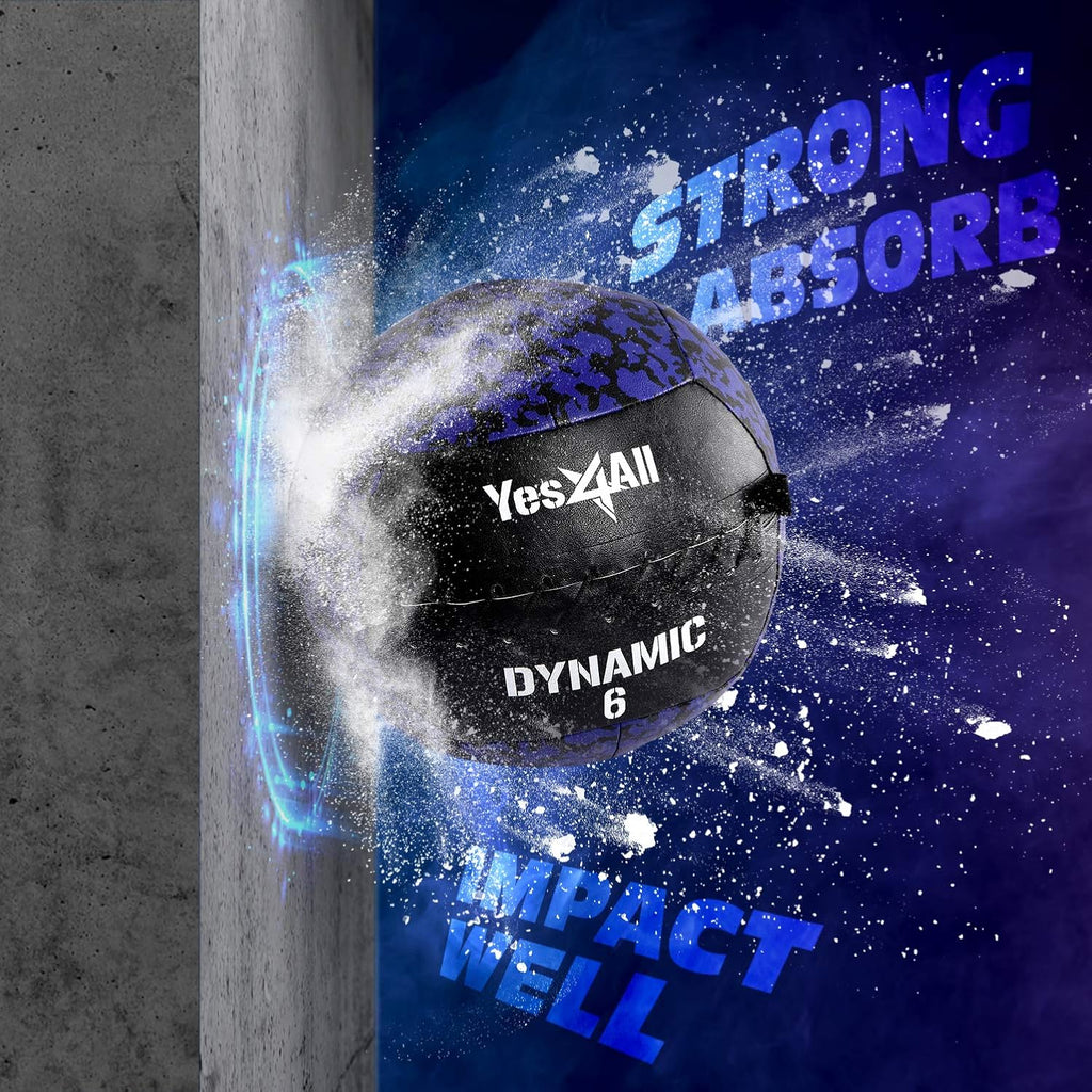 Yes4All Wall Ball - Soft Leather Weighted Exercise Ball for Dynamic Workouts | 6 LB - 30 LB