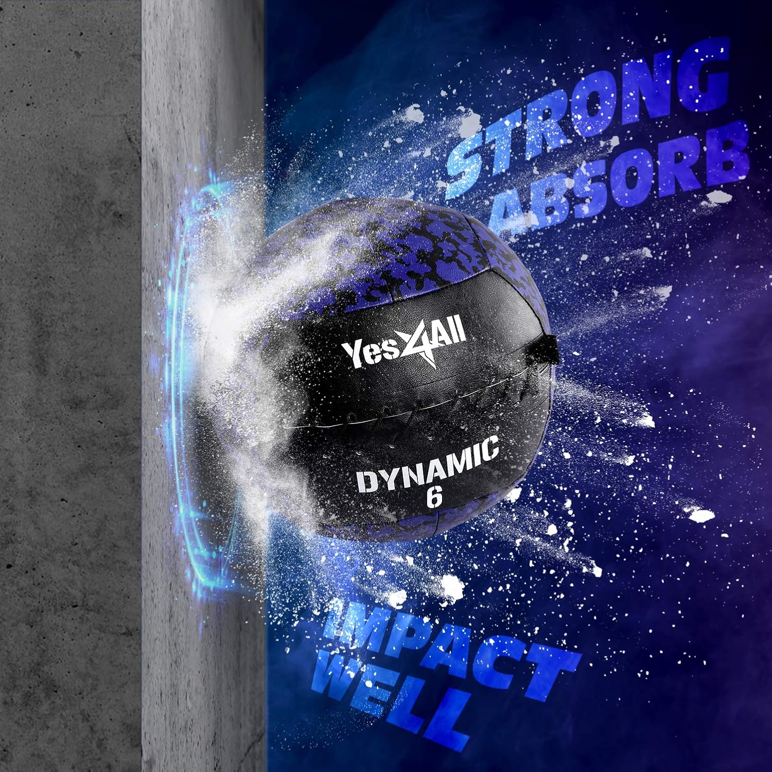 Yes4All Wall Ball - Soft Leather Weighted Exercise Ball for Dynamic Workouts | 6 LB - 30 LB