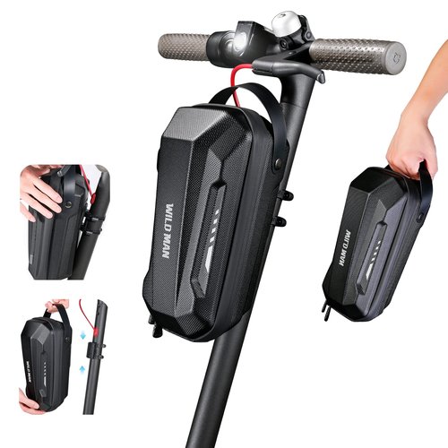 Scooter Storage Bag, Waterproof Electric Scooter Handlebar Bag, Durable EVA Hard Shell Front Bag for Mijia M365/M365 Pro/Segway ES1/ES2/ES3 for Kick Scooters Carrying Wallet Charger Repair Tools (2L)