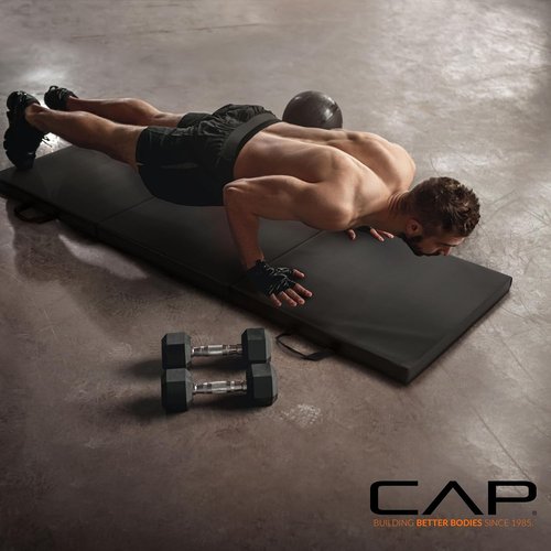 CAP Barbell Folding Anti-Tear Exercise Mat - Versatile Gym & Fitness Balance Mat | Multiple Colors Available