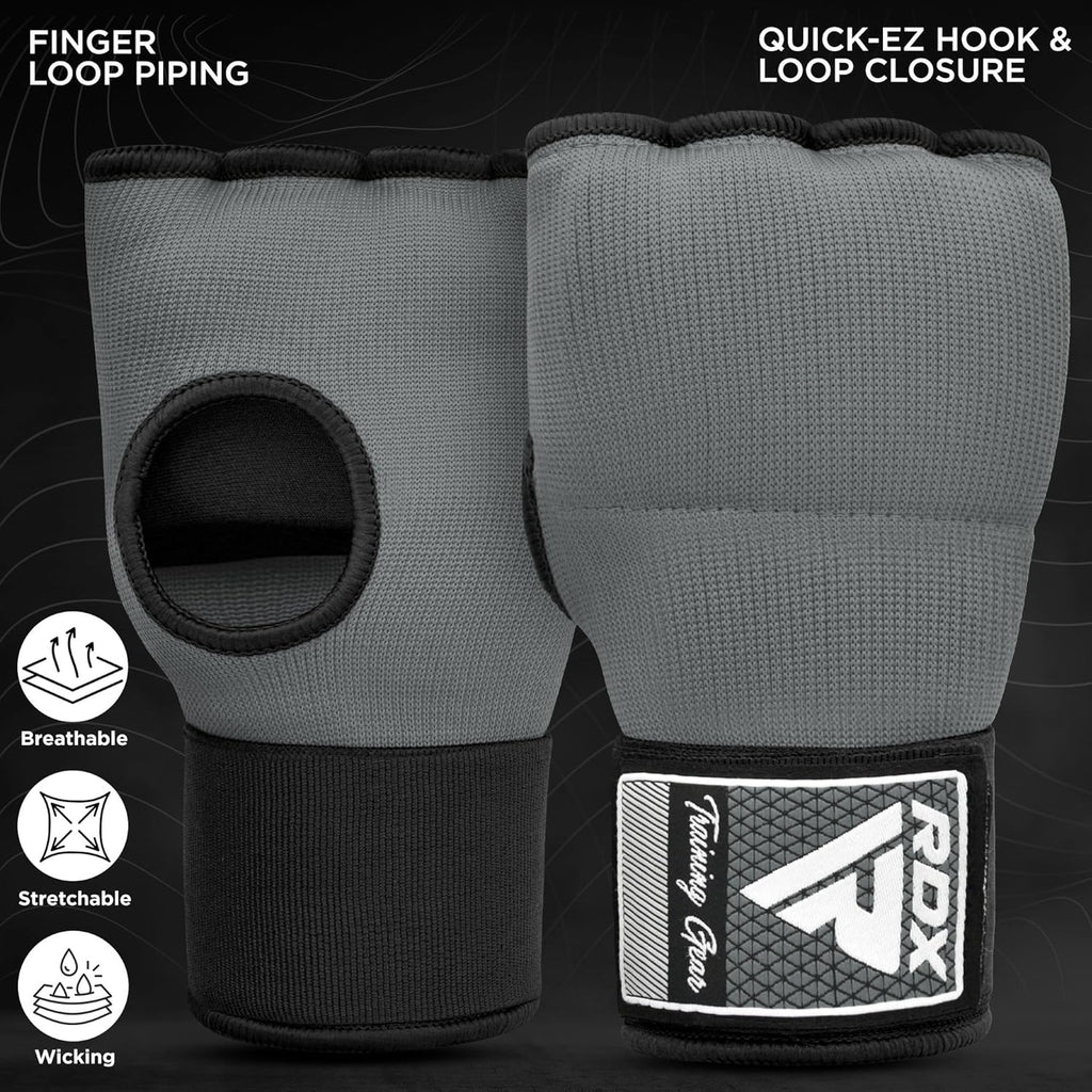 RDX Gel Boxing Hand Wraps - Quick 100cm Long Wrist Straps for Men & Women | Padded Fist Protection for MMA & Muay Thai