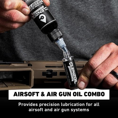 Clenzoil Airsoft Oil - 2 oz Silicone Lubricant for Air Rifles & Pistols | USA-Made Combo Pack