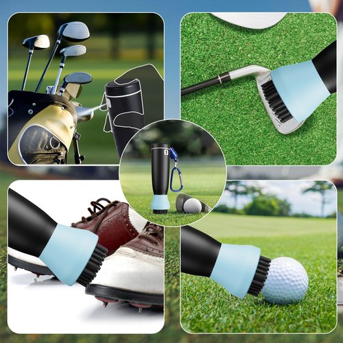 RTOCHG Golf Club Brush Cleaner with Water Spray, 45 Nylon Bristles, Magnetic Hook, 300 Shots,16.4ft Spray Range
