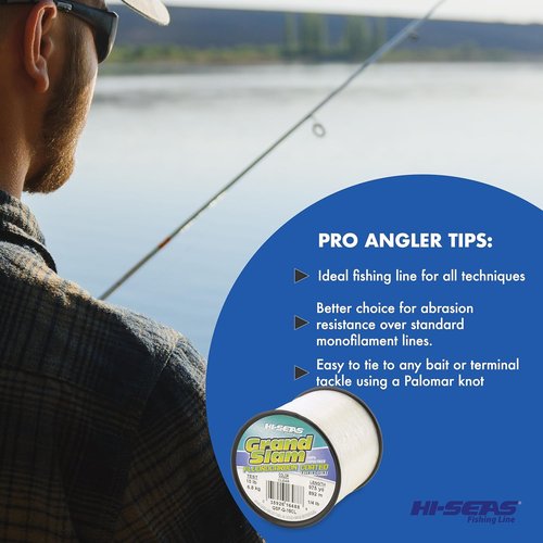 HI-SEAS Grand Slam Fishing Line - Fluorocarbon Coated for Superior Strength & Sensitivity
