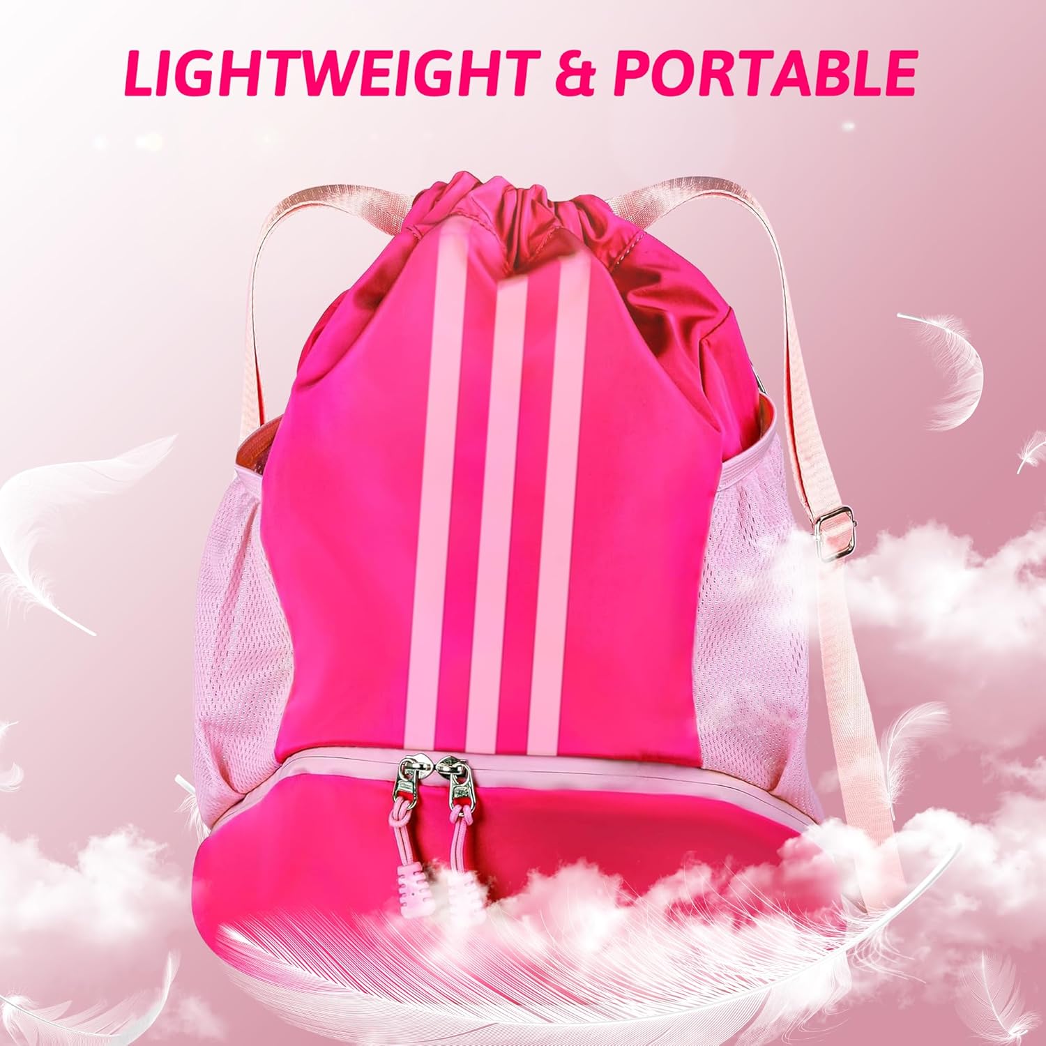 Skiennix Soccer Bag - Youth Drawstring Backpack with Shoe Compartments | Ideal for Gym, Sports & School