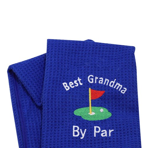 JXGZSO Grandma Golf Towel Embroidered Gift Best Grandma by Par Golf Towel Golf Father Gift Grandma Golf Towel (Best Grandma by Par Golf Towel)
