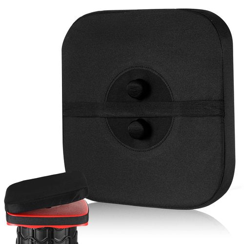 Suzile 1 Pack Square Telescopic Stool Cushion (Exclude Chair) with Memory Foam Retractable Thickened Folding Stool Cushion with Elastic Strap
