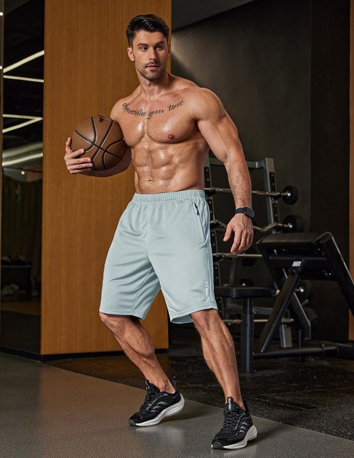 COOFANDY Men's Athletic Running Shorts - Lightweight Quick-Dry Mesh Gym Shorts with Zipper Pockets | 9" Length