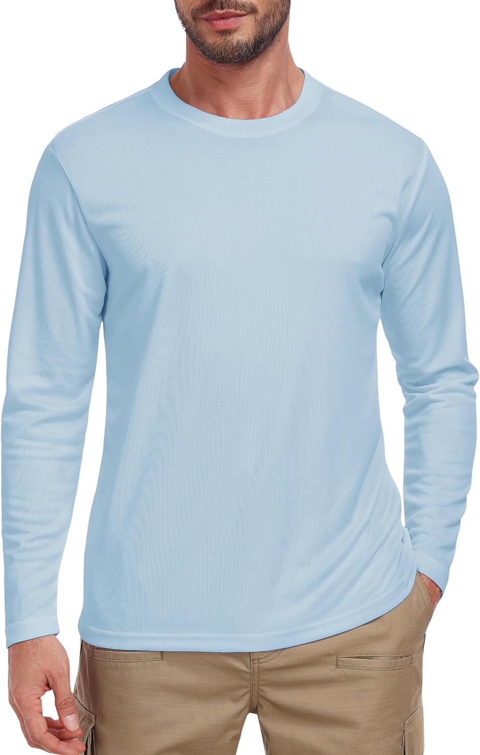 Skiennix Men's UPF 50+ Long Sleeve Tee - UV Sun Protection Quick Dry Athletic Shirt