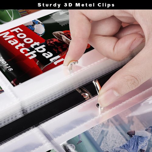 Elcoho Football Card Binder - 900 Pocket Trading Card Holder with Sleeves & 3 D-Ring Album | Perfect for Sports Collectors