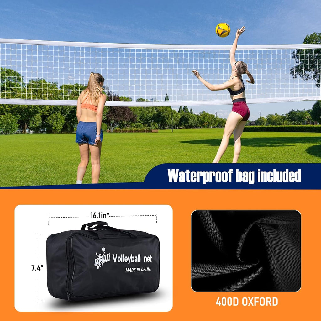 Regine Switzerland Heavy Duty Volleyball Net - 32x3ft Outdoor Replacement with Storage Bag
