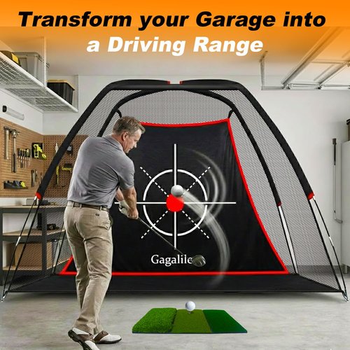 Gagalileo Golf Target Cloth: 5.7x4.7x2.7FT Protective Net Portable Easy Setup with S-Hooks & Ropes Indoor Outdoor Practice All Golfers Training Accuracy for Backyard Garage