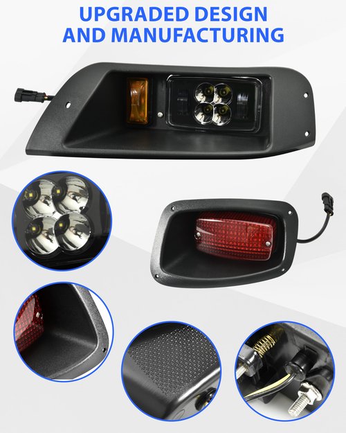 SAUTVS LED Headlight and Taillights Kit for E-Z-GO TXT 1995-2013 Golf Cart Accessories, 12V Front Head Light Tail Light Compatible with EZGO TXT 1995-2013 Golf Cart Standard Factory Body