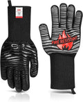 Glove Station Heat Resistant BBQ Gloves - Insulated Oven Mitts with Extra-Grip Silicone | Ideal for Cooking & Grilling