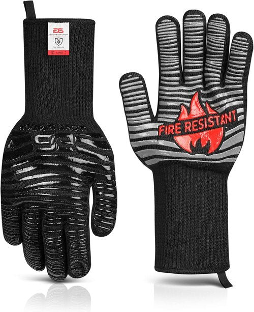 Glove Station Heat Resistant BBQ Gloves - Insulated Oven Mitts with Extra-Grip Silicone | Ideal for Cooking & Grilling
