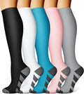 FEYHAY Copper Compression Socks - 15-20 mmHg Support for Enhanced Circulation | 5 Pairs for Men & Women