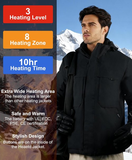FERIZALA Heated Jackets for Men Women - Rechargeable Men's Soft Shell Winter Heating Jacket for Winter Outdoor Use