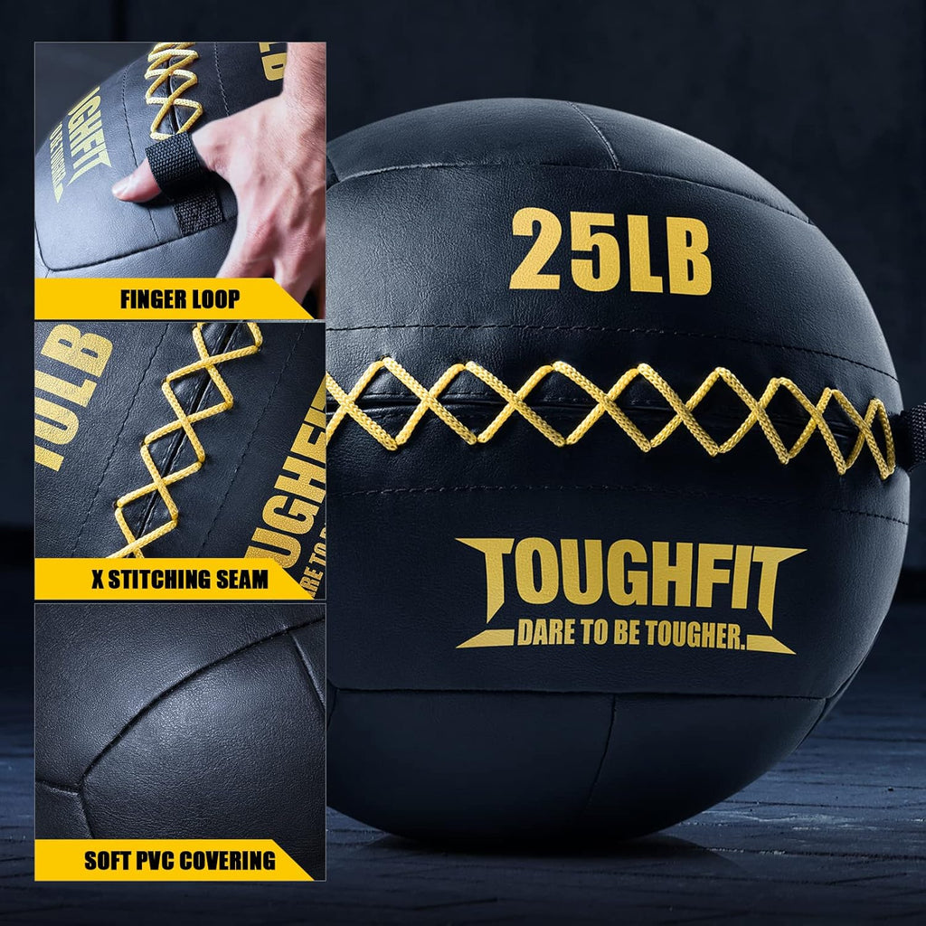 ToughFit Soft Wall Ball - Weighted Medicine Ball for Cardio & Strength Training | Perfect for Cross Training and Partner Toss