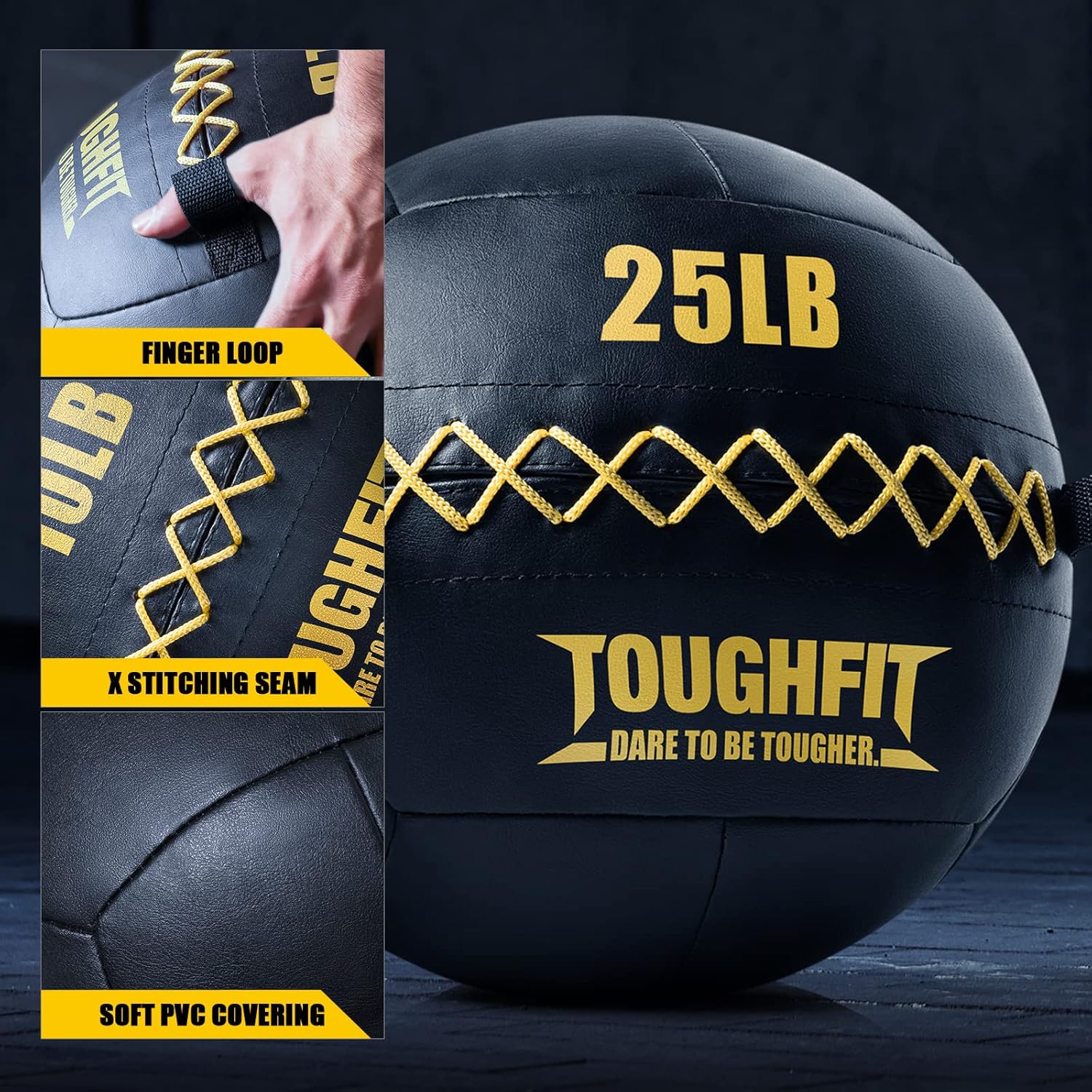ToughFit Soft Wall Ball - Weighted Medicine Ball for Cardio & Strength Training | Perfect for Cross Training and Partner Toss