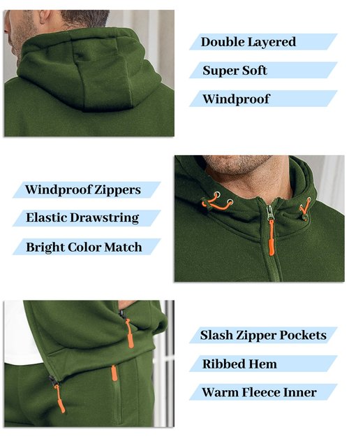 Hakjay Sweatsuits for Men 2 Piece Hoodie Men's Jogging Tracksuit Set Casual Athletic Long Sleeve Outfit Pullover Suit Set
