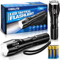 VIBELITE LED Flashlight - High Lumens, 5 Modes, Zoomable & Waterproof | Perfect for Hiking & Camping, 2 Pack