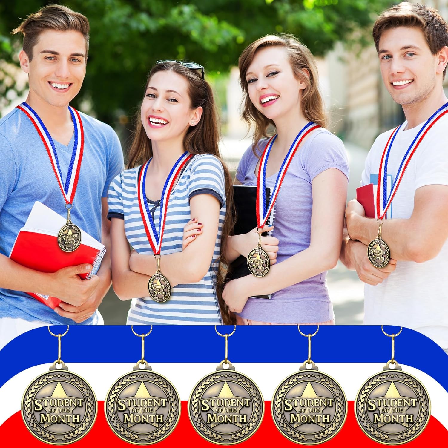 Quelay 100 Pcs Gold Winner Medals - 2 Inch Award Medals with Neck Ribbons for Sports Events