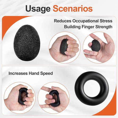 Grip Strength Trainer Kit - 5 Pack Adjustable Resistance Hand Grippers & Finger Exercisers for Muscle Recovery