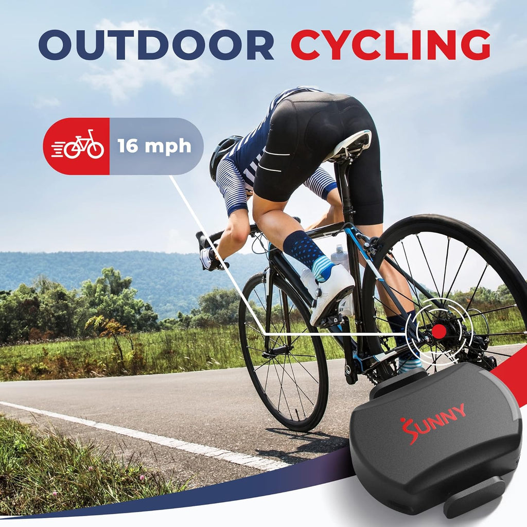 Sunny Health & Fitness Cadence Sensor - Bluetooth ANT+ for Indoor/Outdoor Bikes, Magnet-Less Design - CB110S