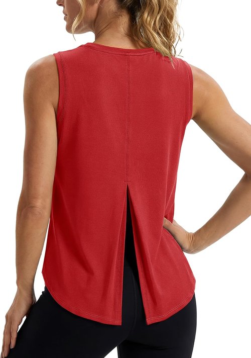 MAGCOMSEN Women's Workout Tank Top - Quick Dry Sleeveless Athletic Gym & Yoga Top | Open Back Design