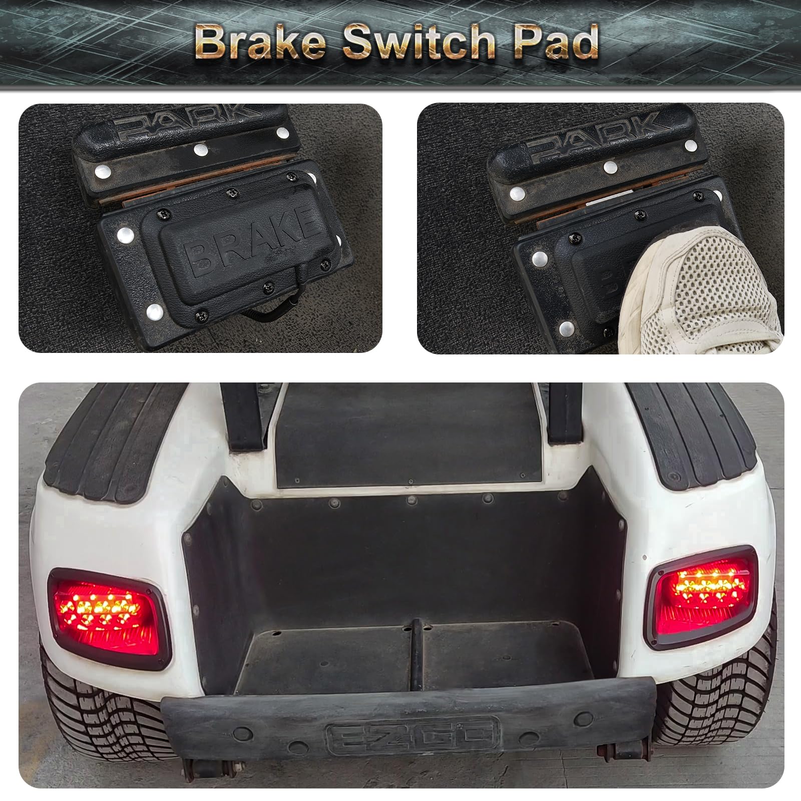 Orle Oko Golf Cart Deluxe Light Kit for EZGO TXT,12V Street Legal Golf Cart Upgrade Headlights Taillights Kit for EZGO TXT Led Light 1996-2013 with Turn Signals Hazard Light Switch Horn Brake Pad
