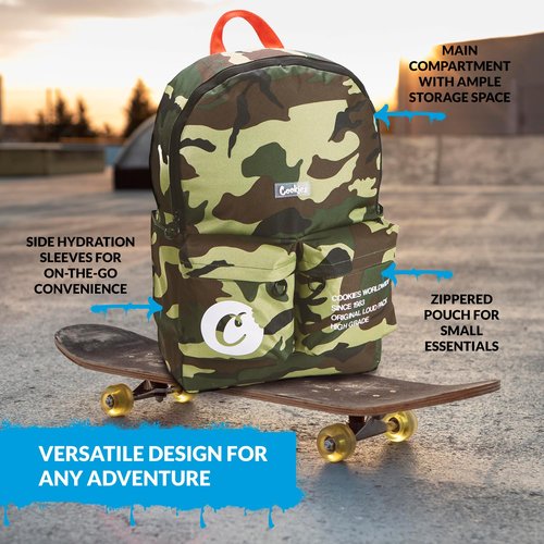 COOKIES Orion Canvas Backpack 22.8L – Large Travel Backpack for Men & Women, Carry-On, Work, Stylish & Spacious Bag - Black
