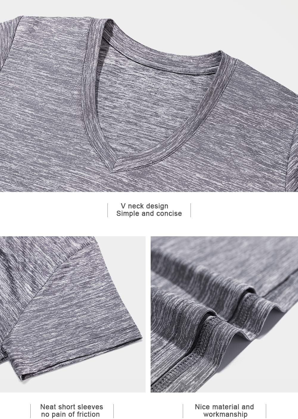 Xelky Women's Dry Fit V-Neck T-Shirt - Moisture-Wicking Athletic Activewear | 3-4 Pack