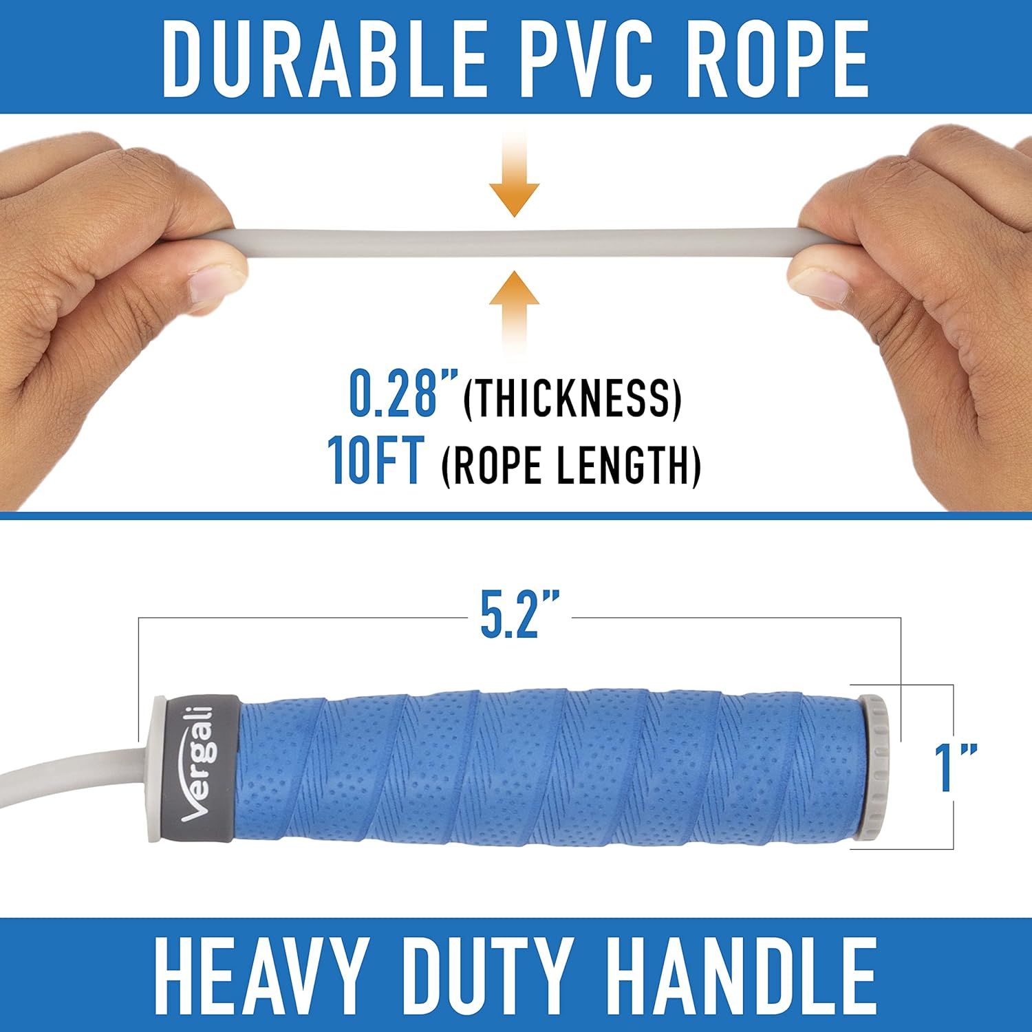 Weighted Jump Rope for Fitness (1 lb) with Women and Men's Exercise Guide. Comfy Grips. Tangle Free, Adjustable Jumprope. Heavy Adult Skipping Jumping Rope for Full Body Workout. Boxing, Cardio, Gym