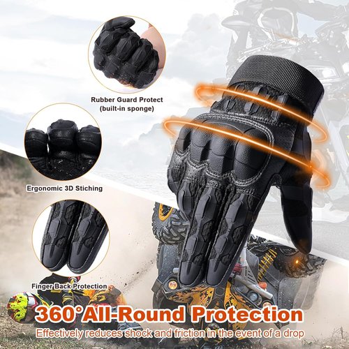 Motorcycle Riding Gloves for Men - Touchscreen, Anti-Slip Rubber Guard for Tactical Use | Perfect for Dirt Biking