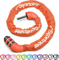Sportneer Bike Lock - High Security 5 Digit Combination Anti-Theft Chain Lock | 3.2/3.6/4ft Heavy Duty for Bikes, Motorcycles, Scooters & Gates - 4/6mm Thick, Easy to Use
