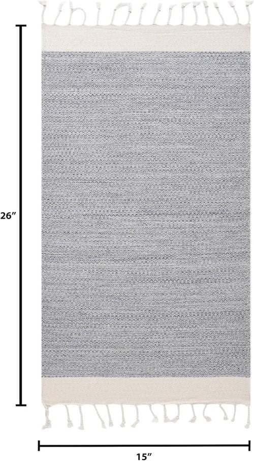 BAY LAUREL Turkish Hand Towels - Soft & Absorbent Decorative Set of 2 | Boho Gray 15x26 Inches for Bathroom, Gym & Spa