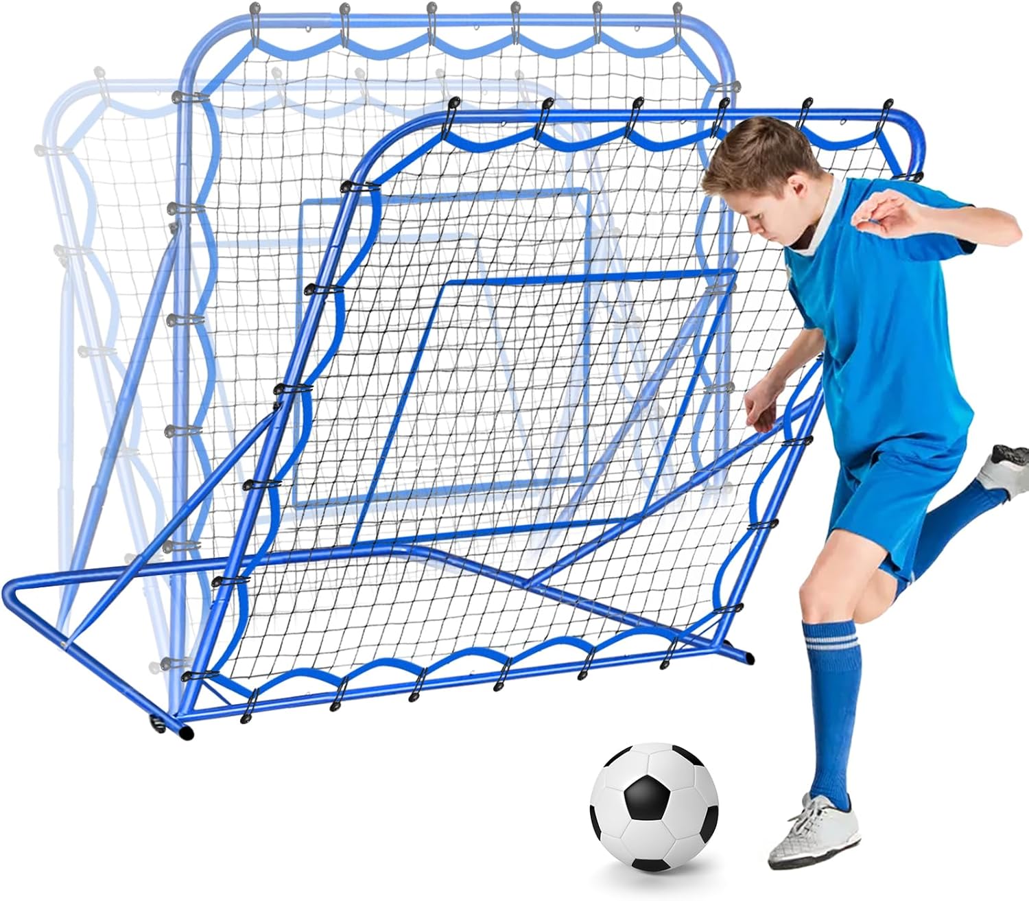 Skiennix Soccer Rebounder Net - Quick-Switch Angle Training Aid for Control & Passing | Easy Setup for All Ages