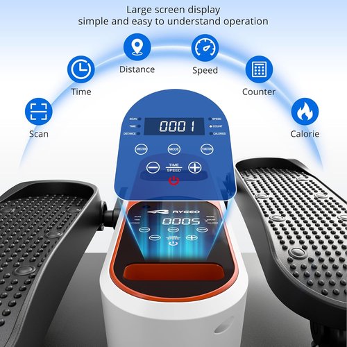 Elliptical Leg Exerciser - Electric Under Desk Pedal Machine for Home & Office | 12 Speeds, Manual & Auto Modes