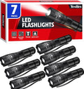 YesBes 7 Pack Small LED Flashlights High Lumens, Tactical Flashlight with 5 Modes, Waterproof Zoomable Flash Light, Small Flashlight for Camping Home Emergencies, Hunting Camping Essentials