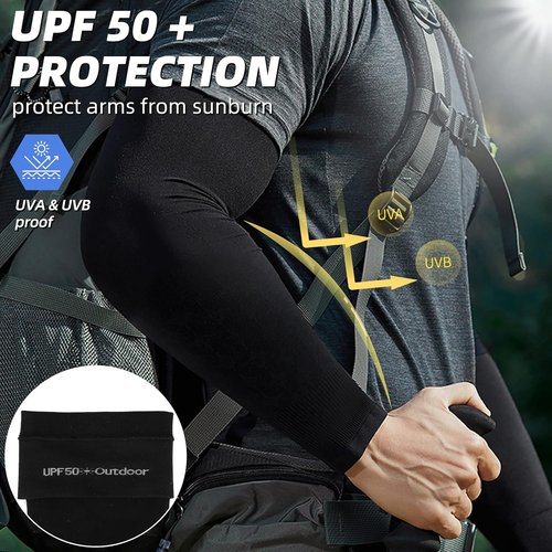 BHYTAKI UV Sun Protection Arm Sleeves - UPF 50 Cooling Compression for Men, Women & Teens