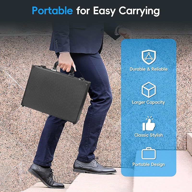 Toploader Card Storage Box 600+ Capacity, Aluminum Case for 3x4 Top Loaders with Lock
