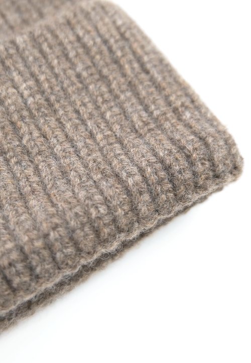 EILIZ 100% Merino Wool Ribbed Knit Beanie Cap, Warm Winter Hat, Unisex for Men and Women (US, Alpha, One Size, Brown)