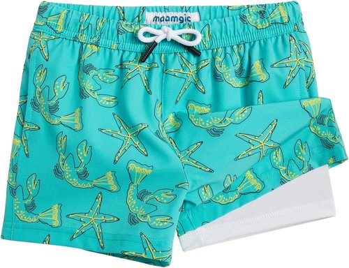 Maamgic Boys Swim Trunks - Quick Dry Compression Liner Bathing Suit | 4-Way Stretch Toddler Shorts