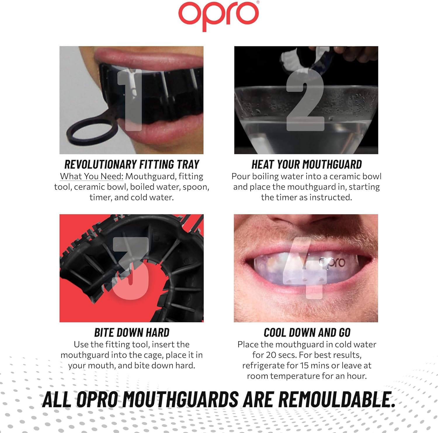 OPRO Silver Level Mouthguard - Revolutionary Fitting Technology for Sports | Youth Size, Clear