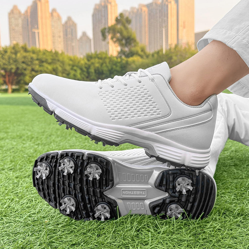 Skiennix Waterproof Golf Shoes - Spiked Sneakers for Men | Durable Outdoor Walking Footwear