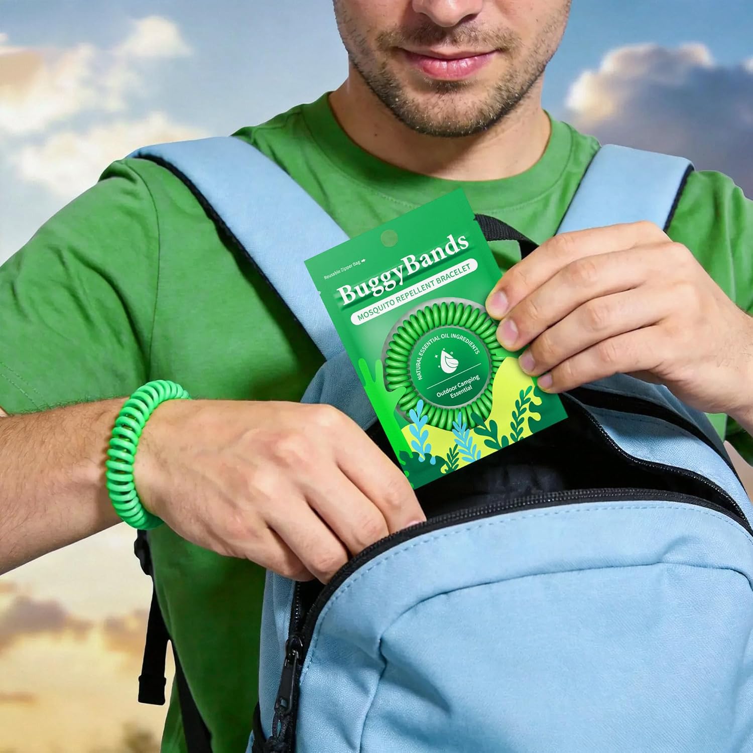 Skiennix Mosquito Bracelets - DEET-Free, Waterproof Citronella Bands for Adults & Kids | 24 Pack