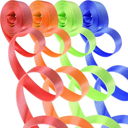 Grosun 12 Rolls Nylon Webbing 1 inch 1.5 inch 2 inch Nylon Strap Webbing Straps Backpack Straps Nylon Belt, 10 25 50 3.3 Yards Webbing Strapping